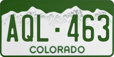 CO license plate AQL463