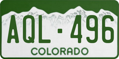 CO license plate AQL496