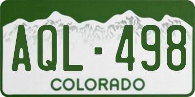 CO license plate AQL498