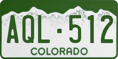 CO license plate AQL512
