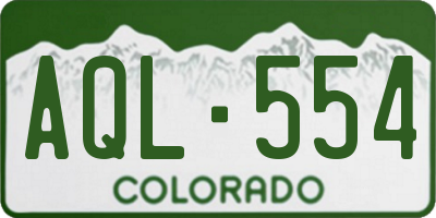 CO license plate AQL554