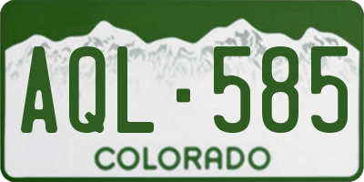 CO license plate AQL585