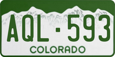 CO license plate AQL593