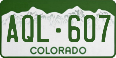 CO license plate AQL607