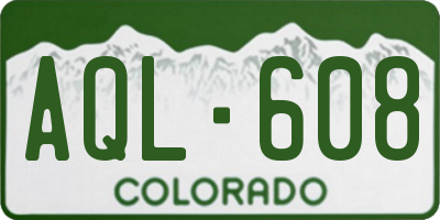 CO license plate AQL608