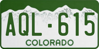 CO license plate AQL615