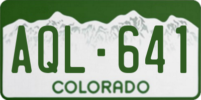 CO license plate AQL641
