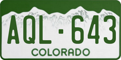 CO license plate AQL643