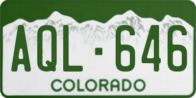 CO license plate AQL646