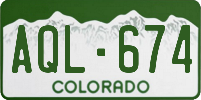 CO license plate AQL674