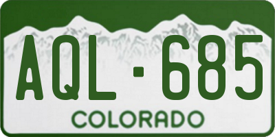 CO license plate AQL685