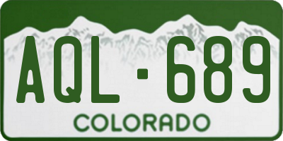 CO license plate AQL689