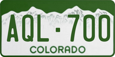 CO license plate AQL700