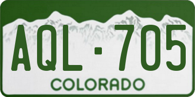 CO license plate AQL705
