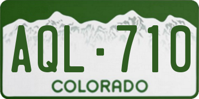 CO license plate AQL710