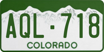 CO license plate AQL718