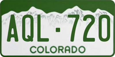 CO license plate AQL720