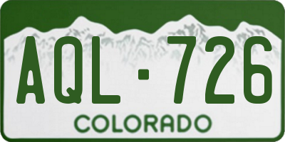 CO license plate AQL726