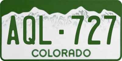 CO license plate AQL727