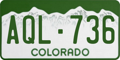 CO license plate AQL736