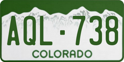 CO license plate AQL738