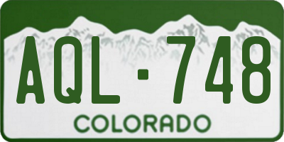 CO license plate AQL748