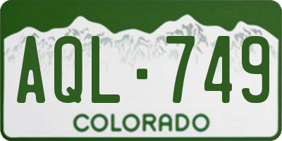 CO license plate AQL749