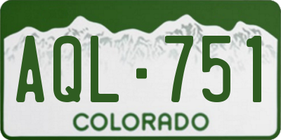 CO license plate AQL751