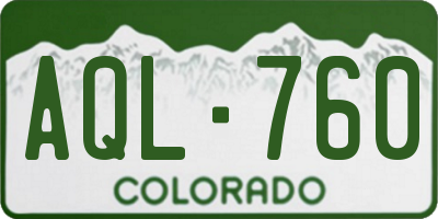 CO license plate AQL760