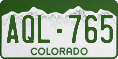 CO license plate AQL765