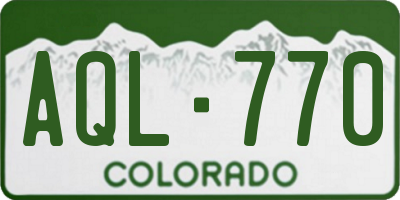 CO license plate AQL770