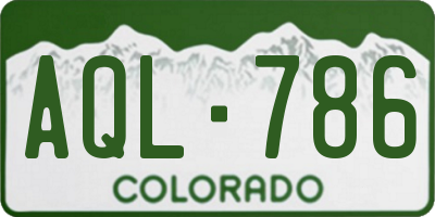 CO license plate AQL786