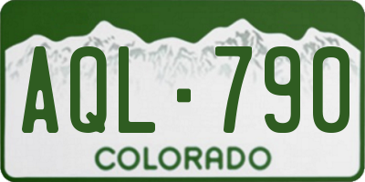 CO license plate AQL790
