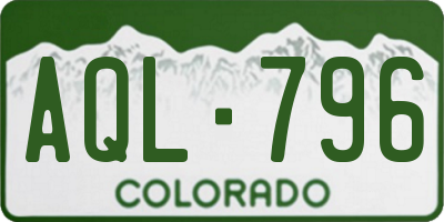 CO license plate AQL796