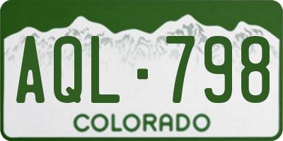 CO license plate AQL798