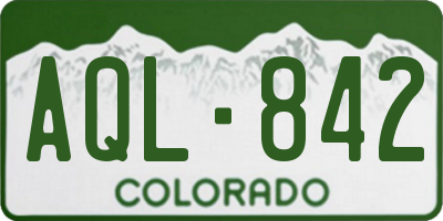CO license plate AQL842