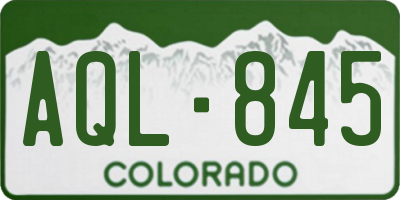 CO license plate AQL845