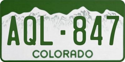 CO license plate AQL847