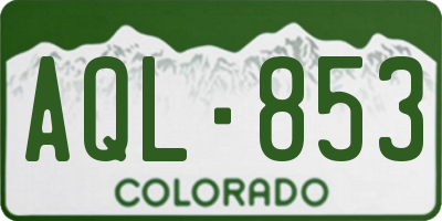 CO license plate AQL853