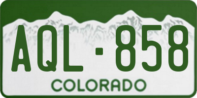 CO license plate AQL858