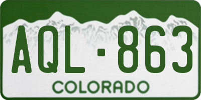 CO license plate AQL863
