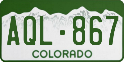 CO license plate AQL867