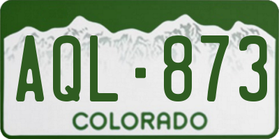 CO license plate AQL873