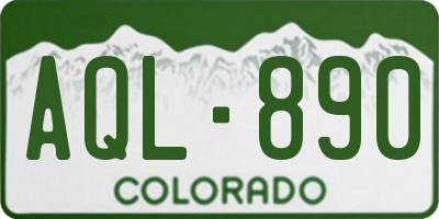 CO license plate AQL890