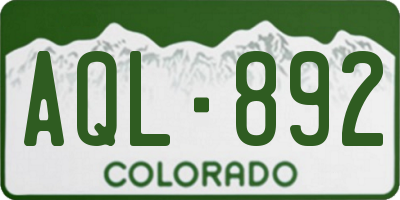 CO license plate AQL892