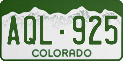 CO license plate AQL925