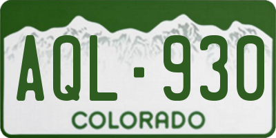 CO license plate AQL930