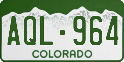 CO license plate AQL964