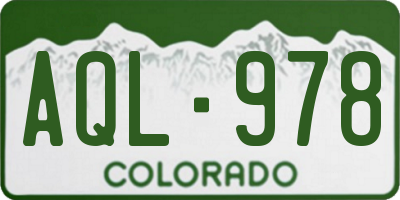 CO license plate AQL978