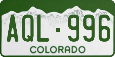 CO license plate AQL996